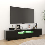 TV Cabinet with LED Lights Black 180x35x40 cm - Top-Down View