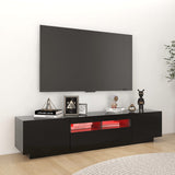 TV Cabinet with LED Lights Black 180x35x40 cm - 45-Degree Angle