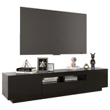TV Cabinet with LED Lights Black 180x35x40 cm - Rear View