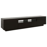 TV Cabinet with LED Lights Black 180x35x40 cm - Close-Up Angle