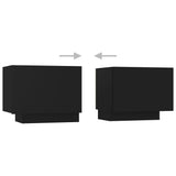 TV Cabinet with LED Lights Black 180x35x40 cm - Low Angle