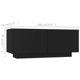TV Cabinet with LED Lights Black 180x35x40 cm - Extra Image
