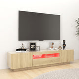 TV Cabinet with LED Lights Sonoma Oak 180x35x40 cm - Top-Down View