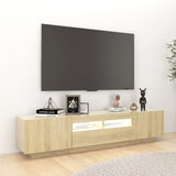 TV Cabinet with LED Lights Sonoma Oak 180x35x40 cm - 45-Degree Angle