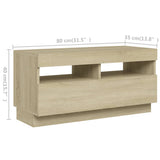TV Cabinet with LED Lights Sonoma Oak 180x35x40 cm - Extra Image