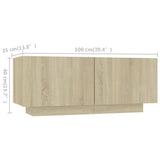 TV Cabinet with LED Lights Sonoma Oak 180x35x40 cm - Extra Image