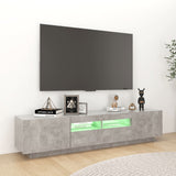 TV Cabinet with LED Lights Concrete Grey 180x35x40 cm - Side View