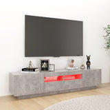 TV Cabinet with LED Lights Concrete Grey 180x35x40 cm - Top-Down View