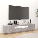 TV Cabinet with LED Lights Concrete Grey 180x35x40 cm - 45-Degree Angle