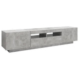 TV Cabinet with LED Lights Concrete Grey 180x35x40 cm - Close-Up Angle