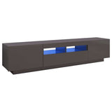TV Cabinet with LED Lights High Gloss Grey 180x35x40 cm