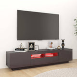 TV Cabinet with LED Lights High Gloss Grey 180x35x40 cm