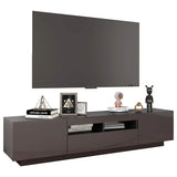 TV Cabinet with LED Lights High Gloss Grey 180x35x40 cm - Rear View