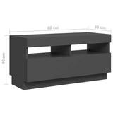 TV Cabinet with LED Lights High Gloss Grey 180x35x40 cm - Extra Image