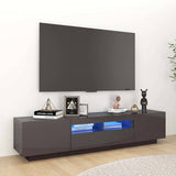 TV Cabinet with LED Lights High Gloss Grey 180x35x40 cm