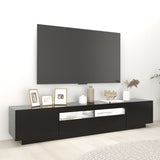 TV Cabinet with LED Lights Black 200x35x40 cm - Top-Down View