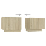 TV Cabinet with LED Lights Sonoma Oak 200x35x40 cm - Low Angle