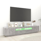 TV Cabinet with LED Lights Concrete Grey 200x35x40 cm - Top-Down View