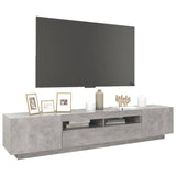TV Cabinet with LED Lights Concrete Grey 200x35x40 cm - Rear View