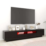TV Cabinet with LED Lights High Gloss Black 200x35x40 cm - Top-Down View