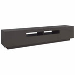 TV Cabinet with LED Lights High Gloss Grey 200x35x40 cm