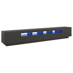 TV Cabinet with LED Lights Grey 260x35x40 cm