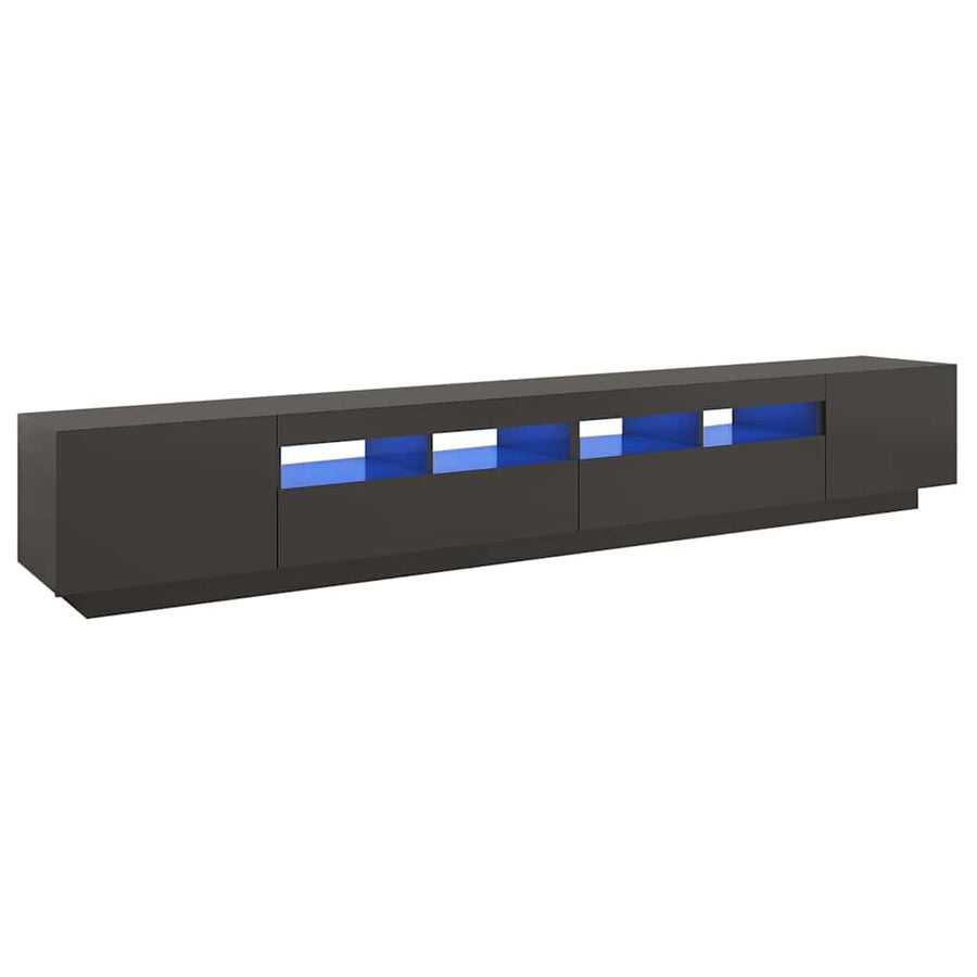 TV Cabinet with LED Lights Grey 260x35x40 cm
