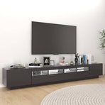 TV Cabinet with LED Lights Grey 260x35x40 cm
