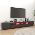 TV Cabinet with LED Lights Grey 260x35x40 cm