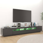 TV Cabinet with LED Lights Grey 260x35x40 cm
