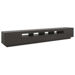 TV Cabinet with LED Lights Grey 260x35x40 cm