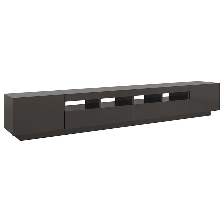 TV Cabinet with LED Lights Grey 260x35x40 cm