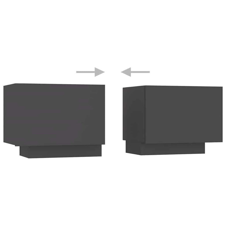TV Cabinet with LED Lights Grey 260x35x40 cm