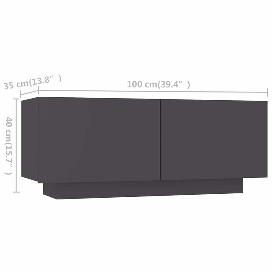 TV Cabinet with LED Lights Grey 260x35x40 cm