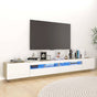 TV Cabinet with LED Lights White and Sonoma Oak 260x35x40 cm