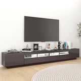 TV Cabinet with LED Lights High Gloss Grey 260x35x40 cm