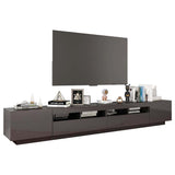 TV Cabinet with LED Lights High Gloss Grey 260x35x40 cm - Rear View