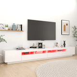 TV Cabinet with LED Lights White 300x35x40 cm - Top-Down View