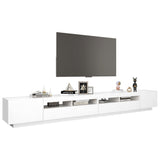 TV Cabinet with LED Lights White 300x35x40 cm - Rear View
