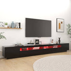 TV Cabinet with LED Lights Black 300x35x40 cm