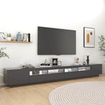 TV Cabinet with LED Lights Grey 300x35x40 cm