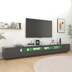 TV Cabinet with LED Lights Grey 300x35x40 cm