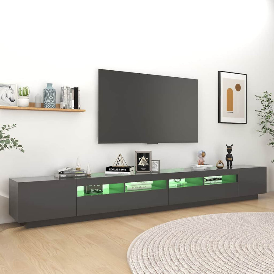 TV Cabinet with LED Lights Grey 300x35x40 cm