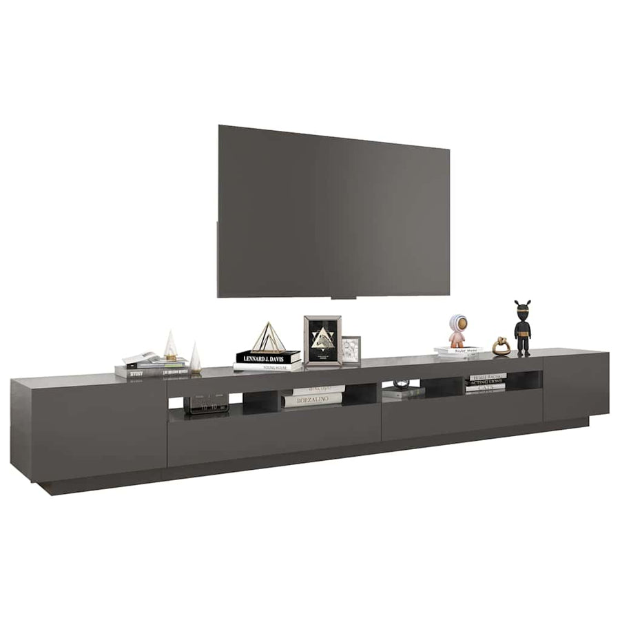 TV Cabinet with LED Lights Grey 300x35x40 cm
