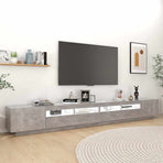 TV Cabinet with LED Lights Concrete Grey 300x35x40 cm