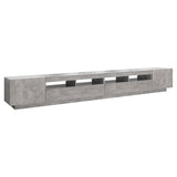 TV Cabinet with LED Lights Concrete Grey 300x35x40 cm - Close-Up Angle
