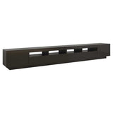 TV Cabinet with LED Lights High Gloss Black 300x35x40 cm - Close-Up Angle