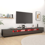 TV Cabinet with LED Lights High Gloss Grey 300x35x40 cm