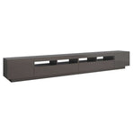 TV Cabinet with LED Lights High Gloss Grey 300x35x40 cm