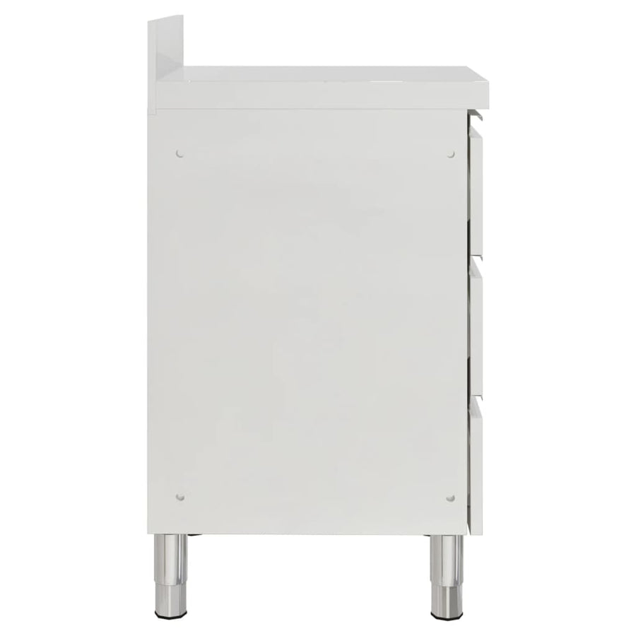 Commercial Kitchen Cabinet with 3 Drawers 50x60x96 cm